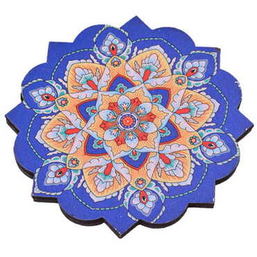 Mandala Themed Wooden Customised Souvenir Coaster Set of 2 pcs 90 mm - 9