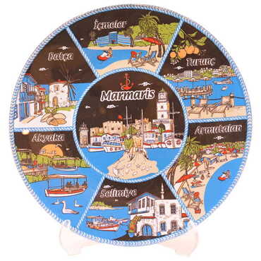 Marmaris Region Themed Glass Decorative Plate 14 Cm - 3