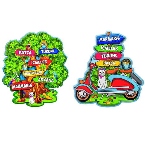 Marmaris Region Themed Wooden Customised 2D Souvenir Fridge Magnet - 4