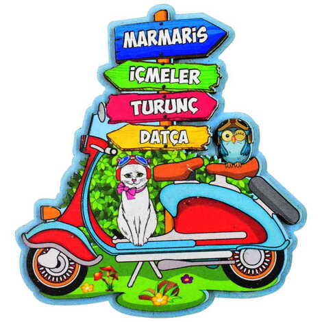 Marmaris Region Themed Wooden Customised 2D Souvenir Fridge Magnet - 7