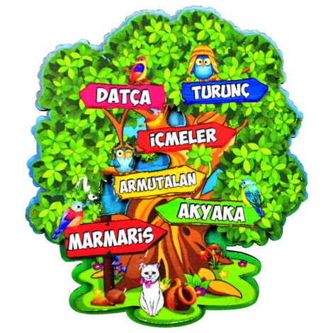 Marmaris Region Themed Wooden Customised 2D Souvenir Fridge Magnet - 8