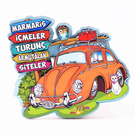 Marmaris Region Themed Wooden Customised 2D Souvenir Fridge Magnet - 9