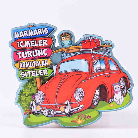 Marmaris Region Themed Wooden Customised 2D Souvenir Fridge Magnet - 10