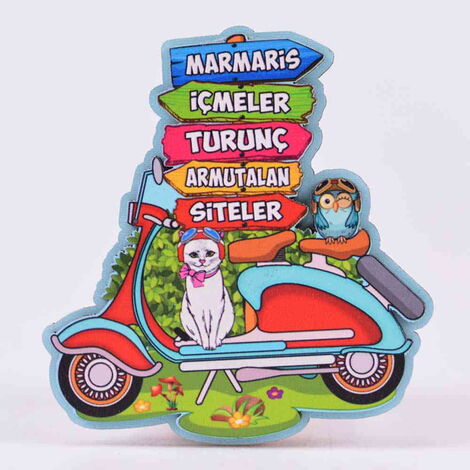 Marmaris Region Themed Wooden Customised 2D Souvenir Fridge Magnet - 11