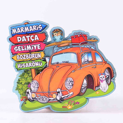 Marmaris Region Themed Wooden Customised 2D Souvenir Fridge Magnet - 12