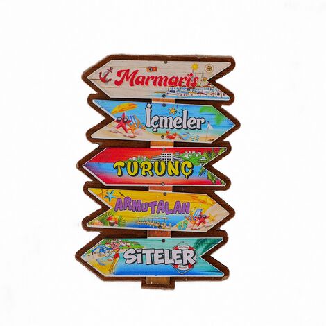 Marmaris Region Themed Wooden Customised 2D Souvenir Fridge Magnet - 3