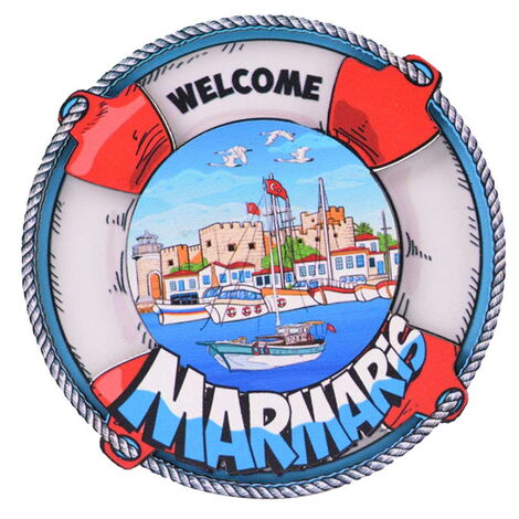 Toptan Marmaris Temalı C Seri̇si̇ Resi̇mli̇ Ahşap Magnet - 2