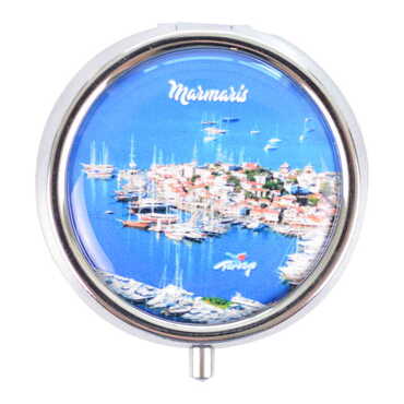 Toptan Marmaris Temalı Myros Yuvarlak Hap Kutusu 50*15 Mm - 6