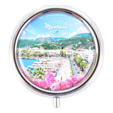 Toptan Marmaris Temalı Myros Yuvarlak Hap Kutusu 50*15 Mm - 9