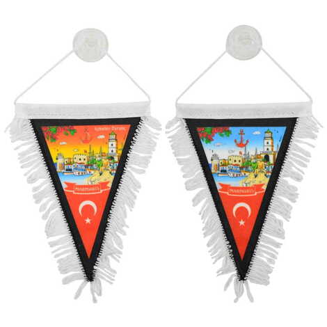 Toptan Marmaris Temalı Üçgen Flama 10X15 cm - 2