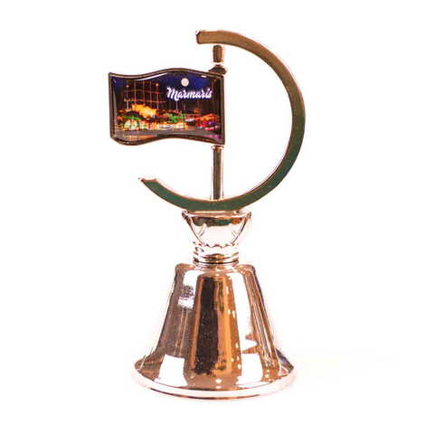 Marmaris Themed Collectible Souvenir Double Face Metal Spinner Flag Bell - Golden Color - 4