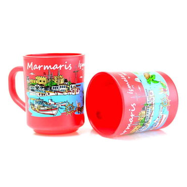 Marmaris Themed Colored Glass Mug - 11