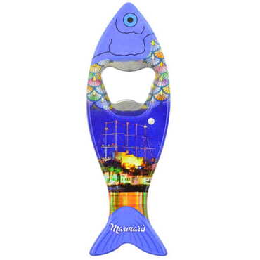 Marmaris Themed Customised UV Printed Fish Shape Printed Plastic Base Bottle Opener 42x130 mm - 10