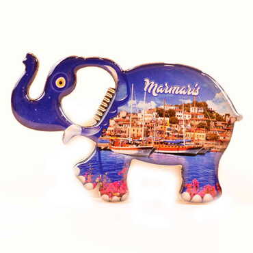 Marmaris Themed Elephant Shaped Metal Magnetic Bottle Opener 98x61 mm - 4