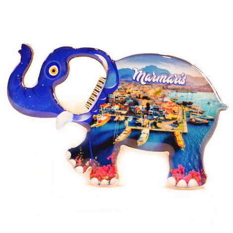 Marmaris Themed Elephant Shaped Metal Magnetic Bottle Opener 98x61 mm - 5