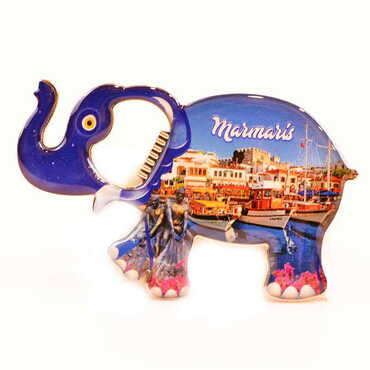 Marmaris Themed Elephant Shaped Metal Magnetic Bottle Opener 98x61 mm - 7