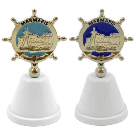 Marmaris Themed Metal Enamel Hand Bell - 2