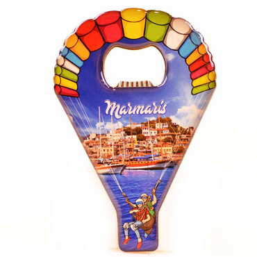 Marmaris Themed Parachute Shaped Metal Magnetic Opener 113x75 mm - 4