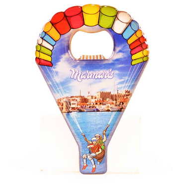 Marmaris Themed Parachute Shaped Metal Magnetic Opener 113x75 mm - 6