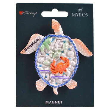 Marmaris Themed Polyester Backing Carded Stoned And Nacrous Fridge Magnet - 3