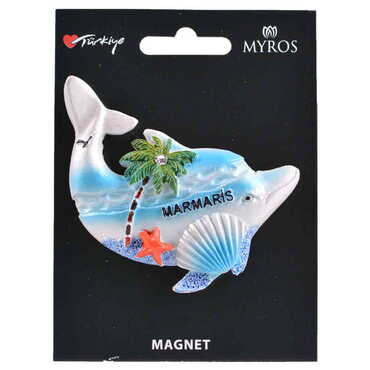 Marmaris Themed Polyester Backing Carded Stoned And Nacrous Fridge Magnet - 6