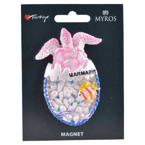 Marmaris Themed Polyester Backing Carded Stoned And Nacrous Fridge Magnet - 7