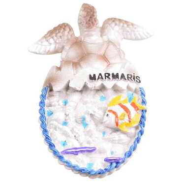 Marmaris Themed Polyester Stoned And Nacrous Fridge Magnet - 3