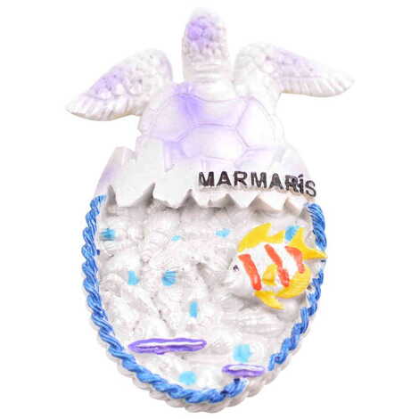 Marmaris Themed Polyester Stoned And Nacrous Fridge Magnet - 4