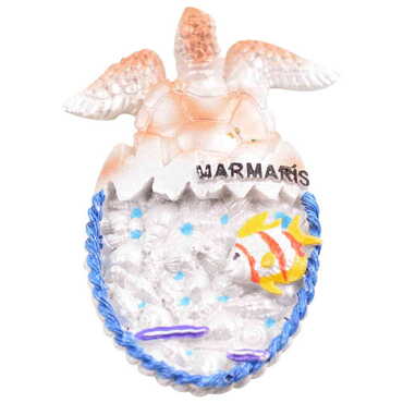 Marmaris Themed Polyester Stoned And Nacrous Fridge Magnet - 5