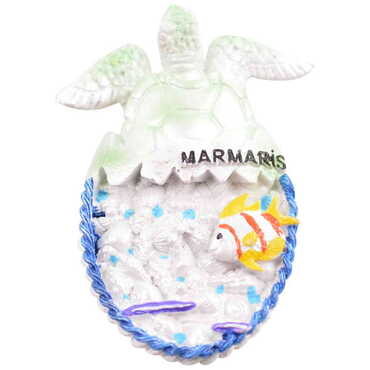 Marmaris Themed Polyester Stoned And Nacrous Fridge Magnet - 6