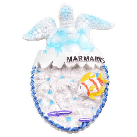 Marmaris Themed Polyester Stoned And Nacrous Fridge Magnet - 7