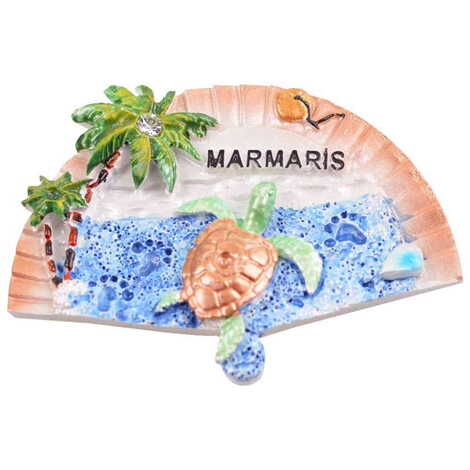 Marmaris Themed Polyester Stoned And Nacrous Fridge Magnet - 12