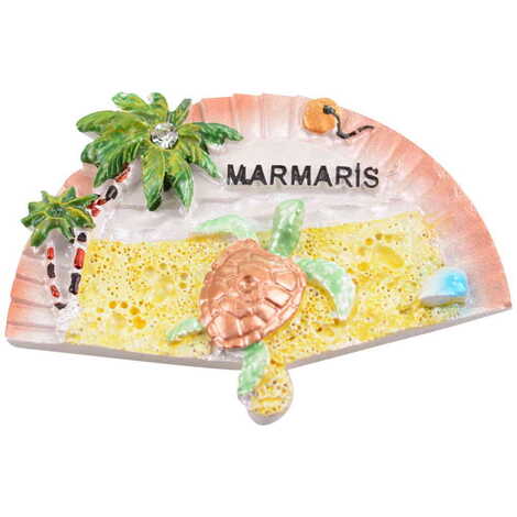 Marmaris Themed Polyester Stoned And Nacrous Fridge Magnet - 13