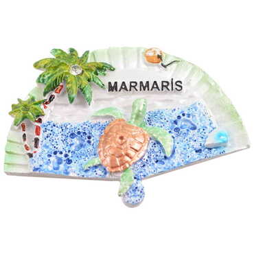 Marmaris Themed Polyester Stoned And Nacrous Fridge Magnet - 15