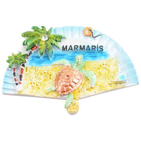 Marmaris Themed Polyester Stoned And Nacrous Fridge Magnet - 16