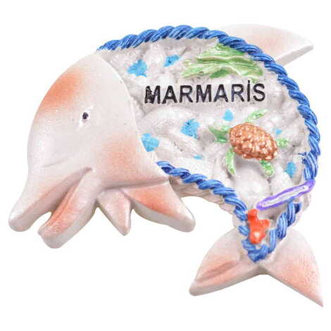 Marmaris Themed Polyester Stoned And Nacrous Fridge Magnet - 18