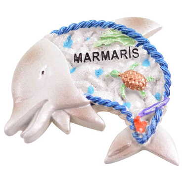 Marmaris Themed Polyester Stoned And Nacrous Fridge Magnet - 20