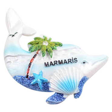 Marmaris Themed Polyester Stoned And Nacrous Fridge Magnet - 21