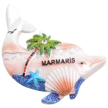 Marmaris Themed Polyester Stoned And Nacrous Fridge Magnet - 22