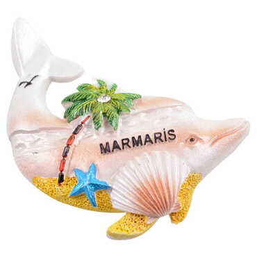 Marmaris Themed Polyester Stoned And Nacrous Fridge Magnet - 24