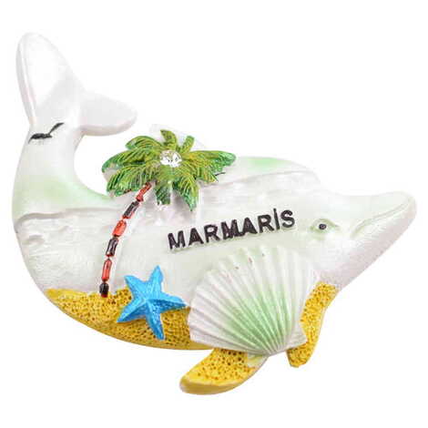 Marmaris Themed Polyester Stoned And Nacrous Fridge Magnet - 25