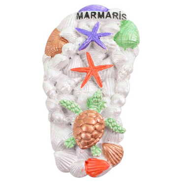 Marmaris Themed Polyester Stoned And Nacrous Fridge Magnet - 42