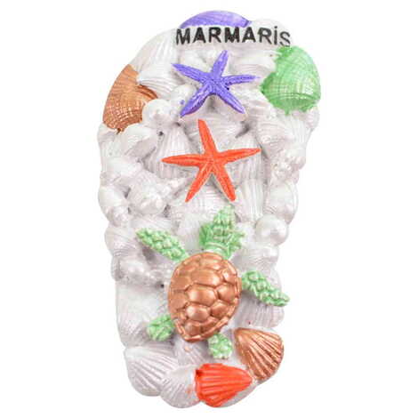 Marmaris Themed Polyester Stoned And Nacrous Fridge Magnet - 42