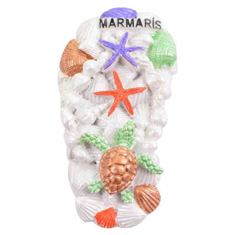 Marmaris Themed Polyester Stoned And Nacrous Fridge Magnet - 44