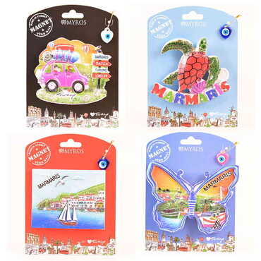 Marmaris Themed Polyester UV Printed Custom Backing Carded Fridge Magnet - 2