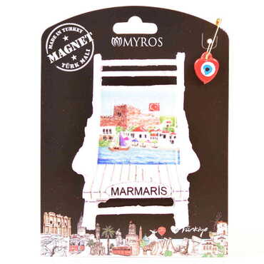 Marmaris Themed Polyester UV Printed Custom Backing Carded Fridge Magnet - 4