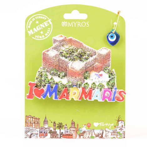 Marmaris Themed Polyester UV Printed Custom Backing Carded Fridge Magnet - 11