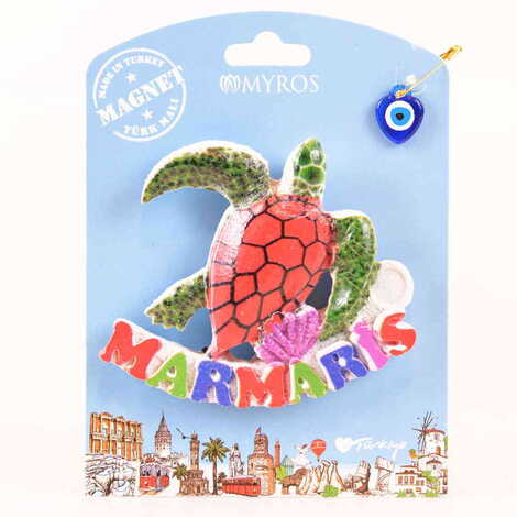 Marmaris Themed Polyester UV Printed Custom Backing Carded Fridge Magnet - 16