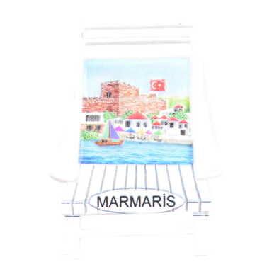 Marmaris Themed Polyester UV Printed Stoned And Nacrous Fridge Magnet - 5