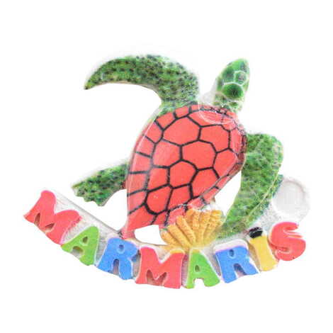 Marmaris Themed Polyester UV Printed Stoned And Nacrous Fridge Magnet - 16